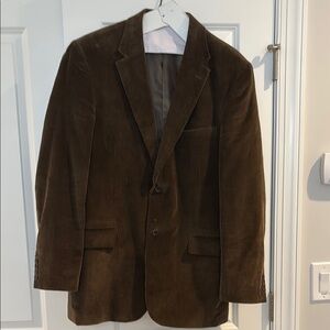 Brown Corduroy Blazer with Notched Lapels